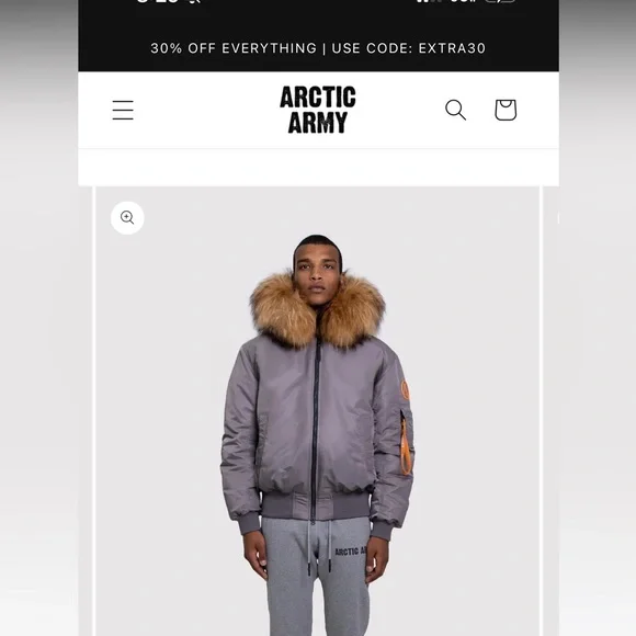 Blue Bomber Jacket with Faux Fur Trim